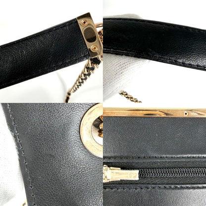 Chanel Chain Wallet Quilted CC Logo Shoulder Bag Crossbody Lambskin Black Rose — view 8
