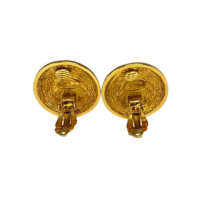 Chanel Earrings CC Logo Gold Quilted — view 3