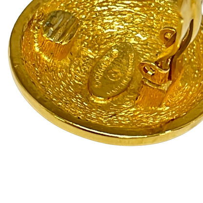 Chanel Earrings CC Logo Gold Quilted — view 4