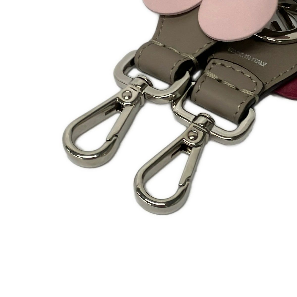 Fendi Strap Gray Ivory Multi Hand Flower Leather — view 4
