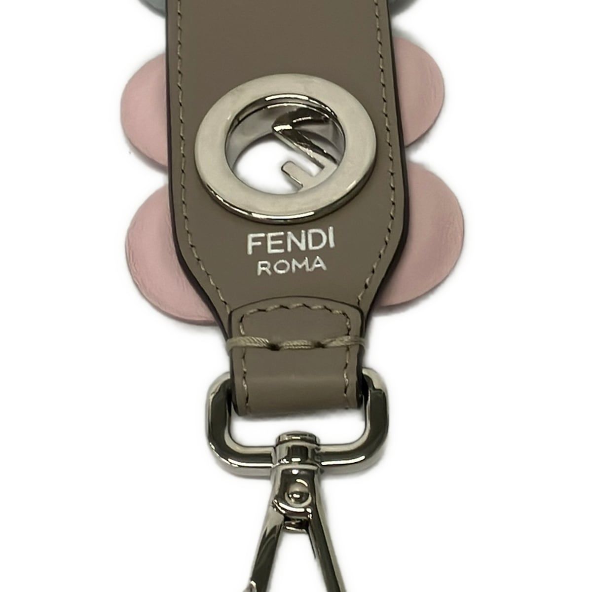 Fendi Strap Gray Ivory Multi Hand Flower Leather — view 3