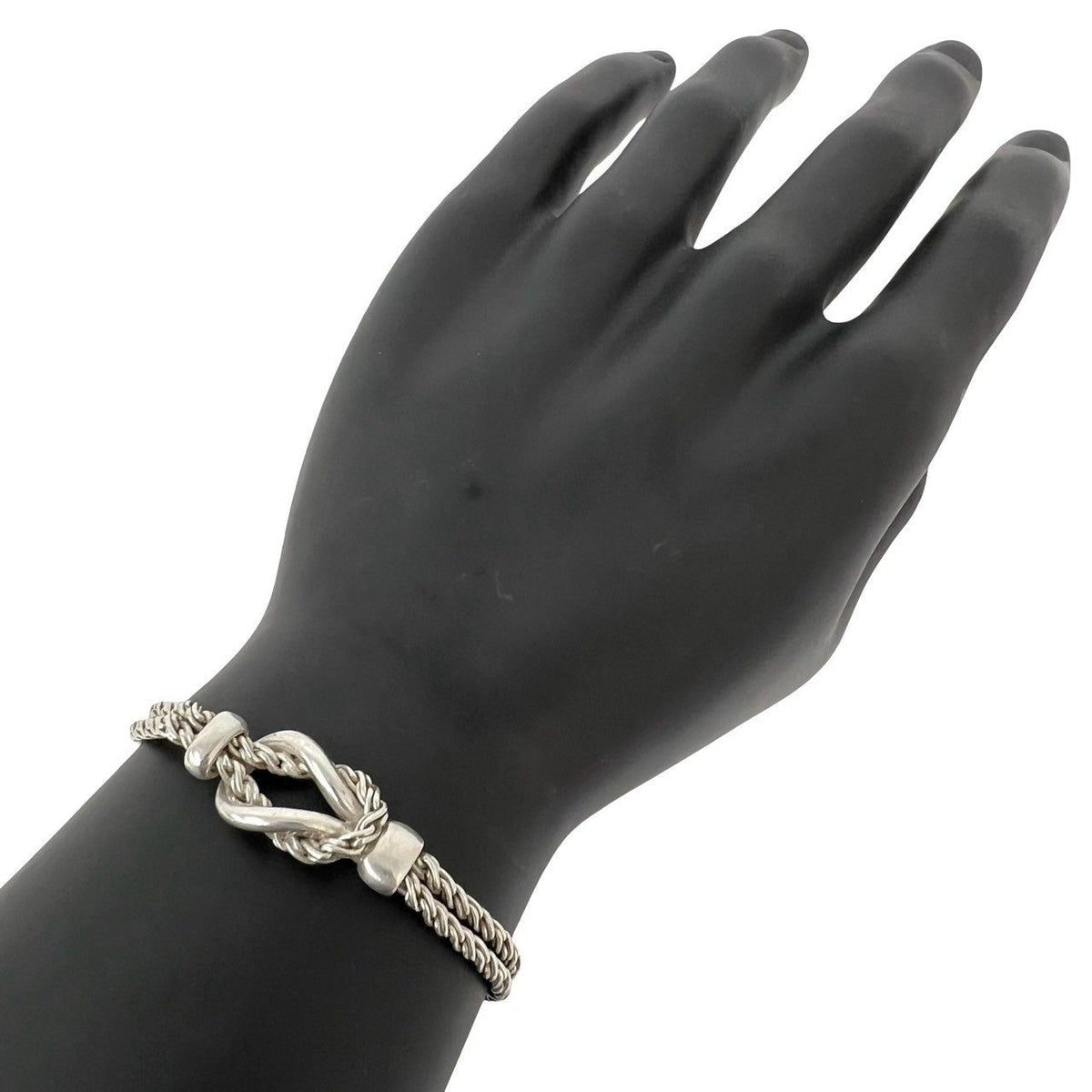 Tiffany & Co Vintage Double Rope Center Knot Bracelet 925 Sterling Silver — view 2