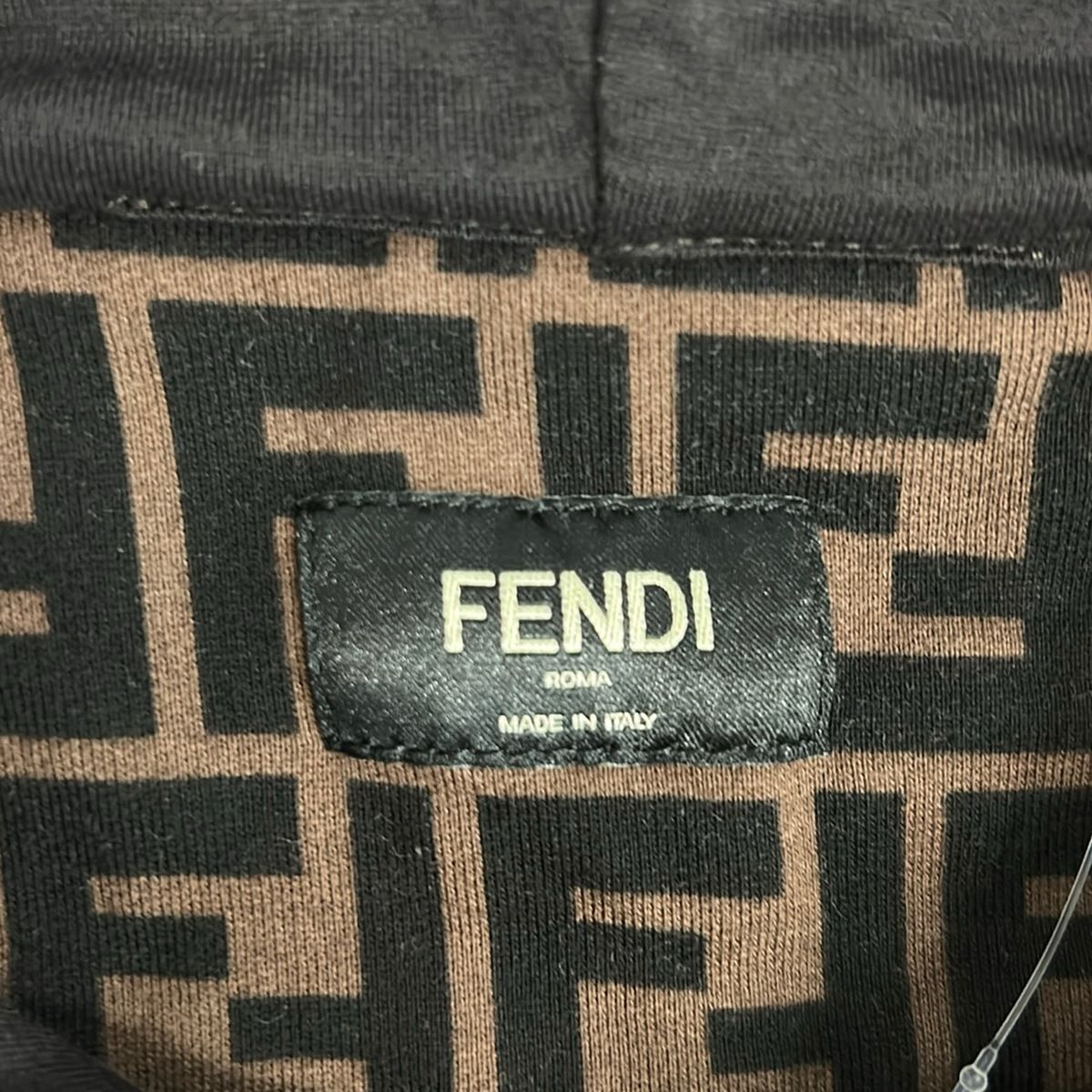 Fendi Hoodie Brown Black Yellow Zucca Pattern XL — view 3