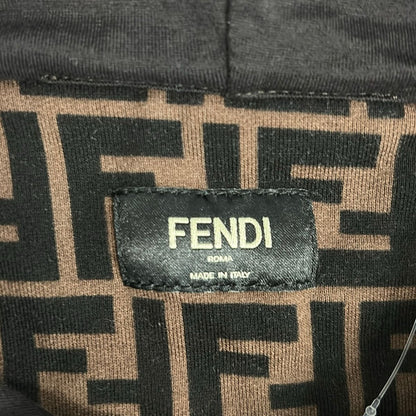 Fendi Hoodie Brown Black Yellow Zucca Pattern XL — view 3