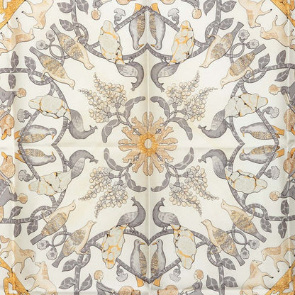 Hermes Carre 90 Early America Scarf Gray Multicolor Silk — view 2