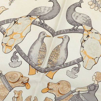 Hermes Carre 90 Early America Scarf Gray Multicolor Silk — view 3