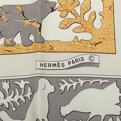 Hermes Carre 90 Early America Scarf Gray Multicolor Silk — view 5