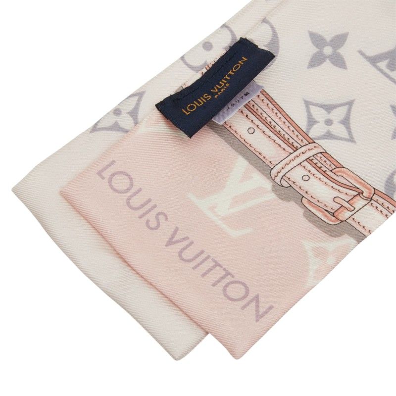 Louis Vuitton Bandeau Monogram Confidential Scarf Pink Multicolor Silk — view 2