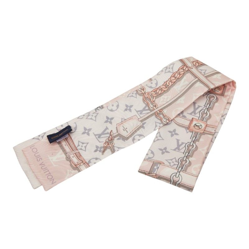 Louis Vuitton Bandeau Monogram Confidential Scarf Pink Multicolor Silk