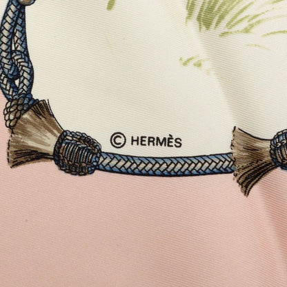 Hermes Carre 90 Pampa Scarf Light Pink Multicolor Silk — view 6