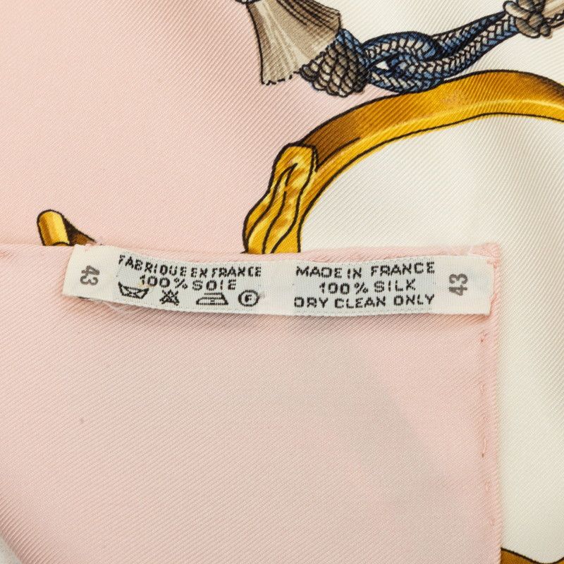 Hermes Carre 90 Pampa Scarf Light Pink Multicolor Silk — view 8