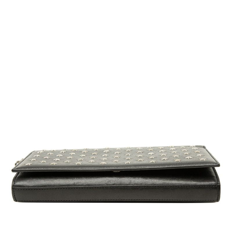 Saint Laurent Star Studs Crossbody Chain Wallet Shoulder Bag Black Leather — view 3