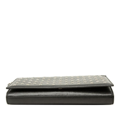 Saint Laurent Star Studs Crossbody Chain Wallet Shoulder Bag Black Leather — view 3