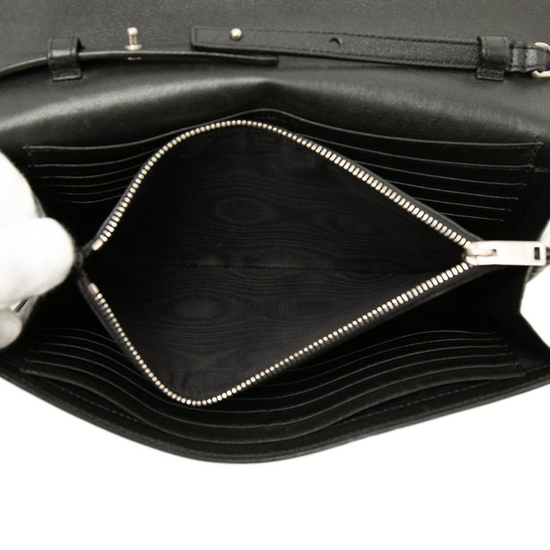 Saint Laurent Star Studs Crossbody Chain Wallet Shoulder Bag Black Leather — view 4