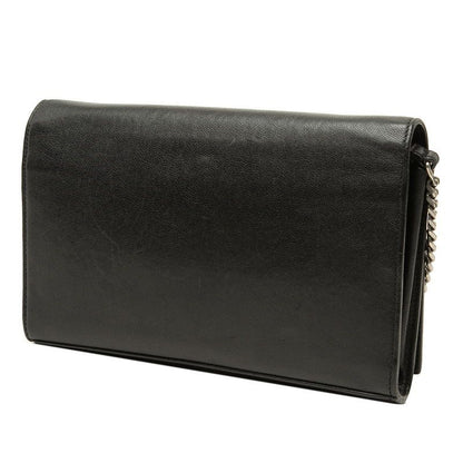 Saint Laurent Star Studs Crossbody Chain Wallet Shoulder Bag Black Leather — view 2