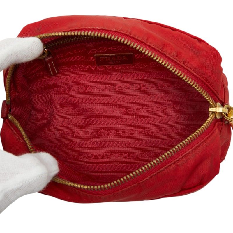 Prada Pouch Red Nylon Leather — view 6