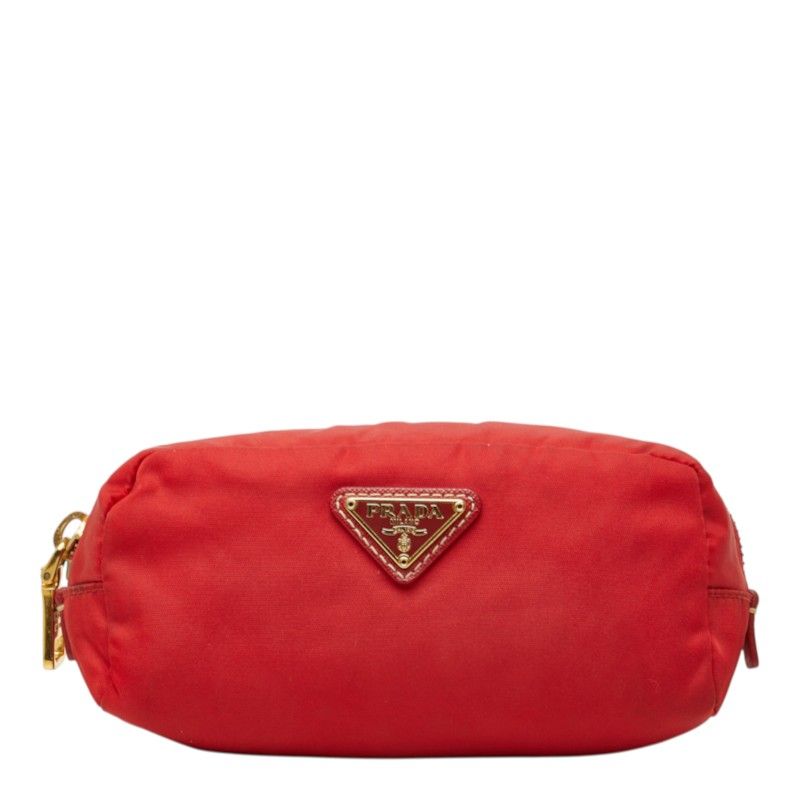 Prada Pouch Red Nylon Leather
