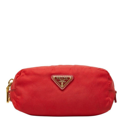 Prada Pouch Red Nylon Leather