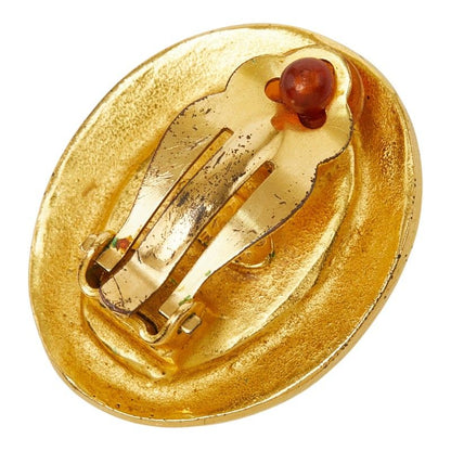 Chanel CC Logo Vintage Earrings 95A One Side Only Gold Black Plated — view 2
