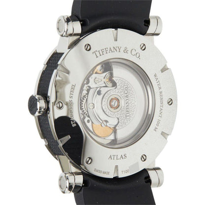 Tiffany & Co Atlas Gent Watch White Silver Black Stainless Steel Rubber — view 6