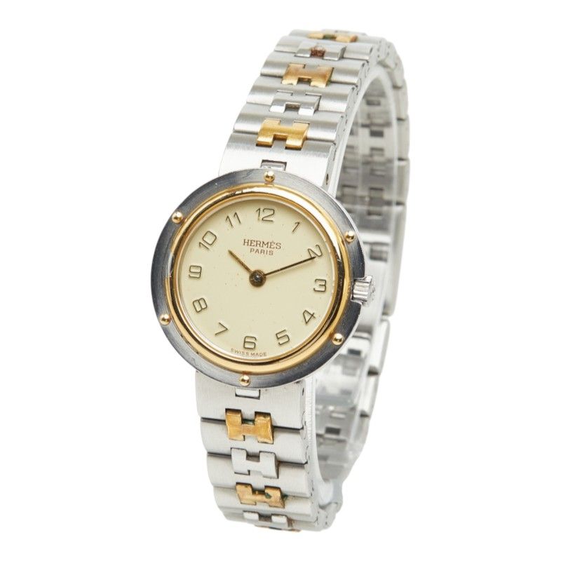 Hermes Olympia Watch Beige Silver Gold Stainless Steel — view 2