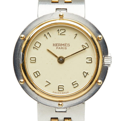 Hermes Olympia Watch Beige Silver Gold Stainless Steel