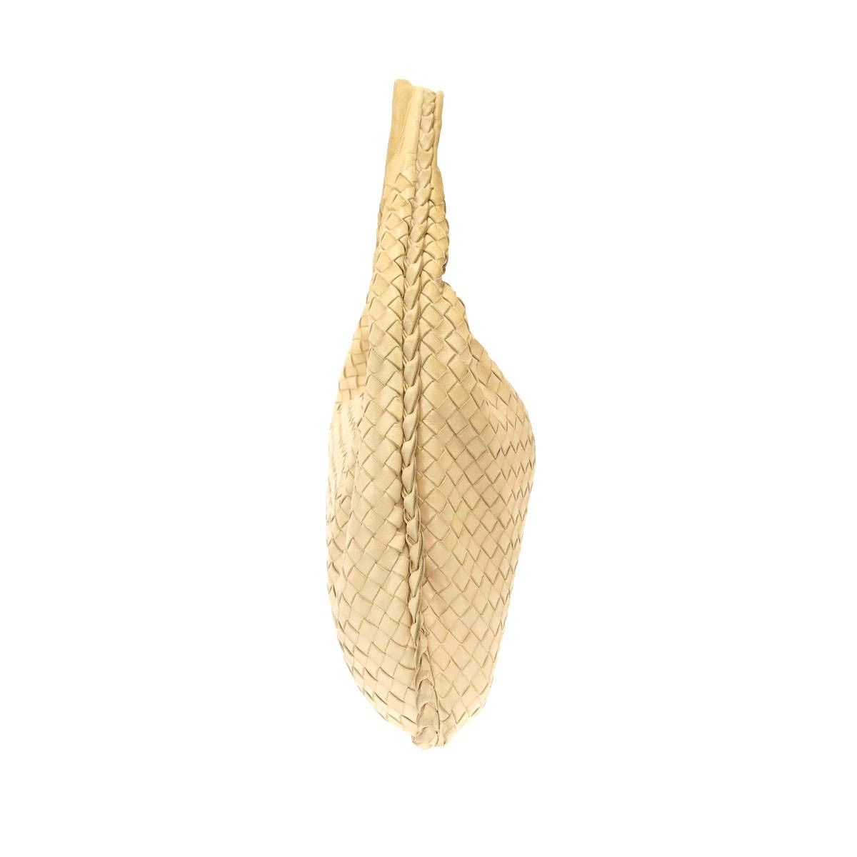 Bottega Veneta Intrecciato Hobo Handbag Ivory — view 3