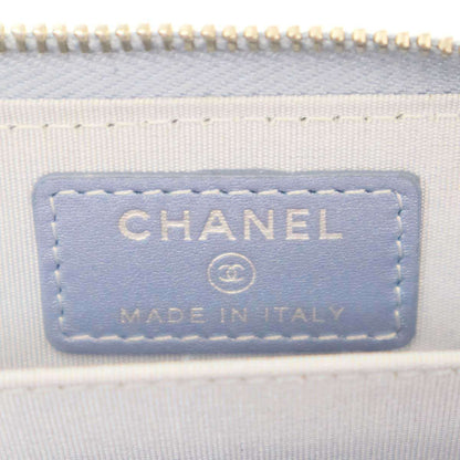 Chanel Camellia Stone Coin Purse Compact Wallet Blue — view 5