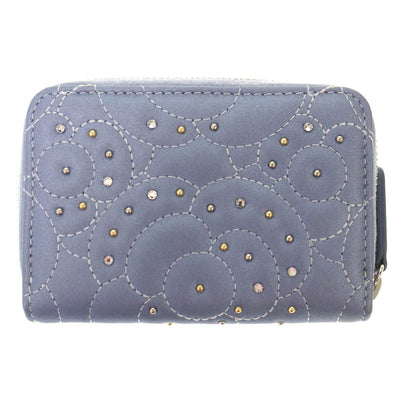 Chanel Camellia Stone Coin Purse Compact Wallet Blue — view 2