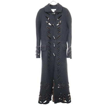 Dior by John Galliano Wool Felt Cutting Coat Charcoal Gray