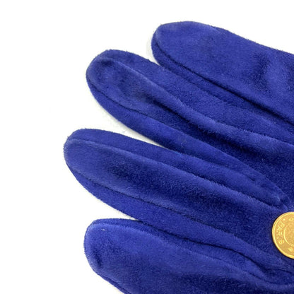 Hermes Series Coin Leather Gloves Blue — view 6