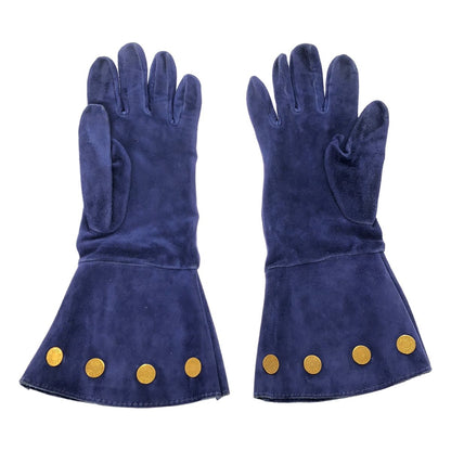 Hermes Series Coin Leather Gloves Blue — view 2