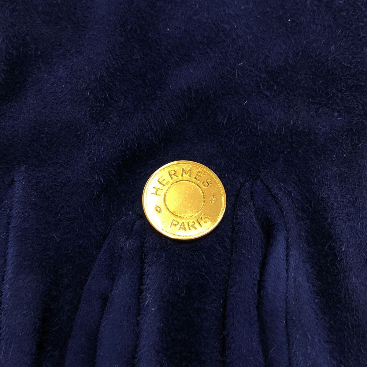 Hermes Series Coin Leather Gloves Blue — view 3