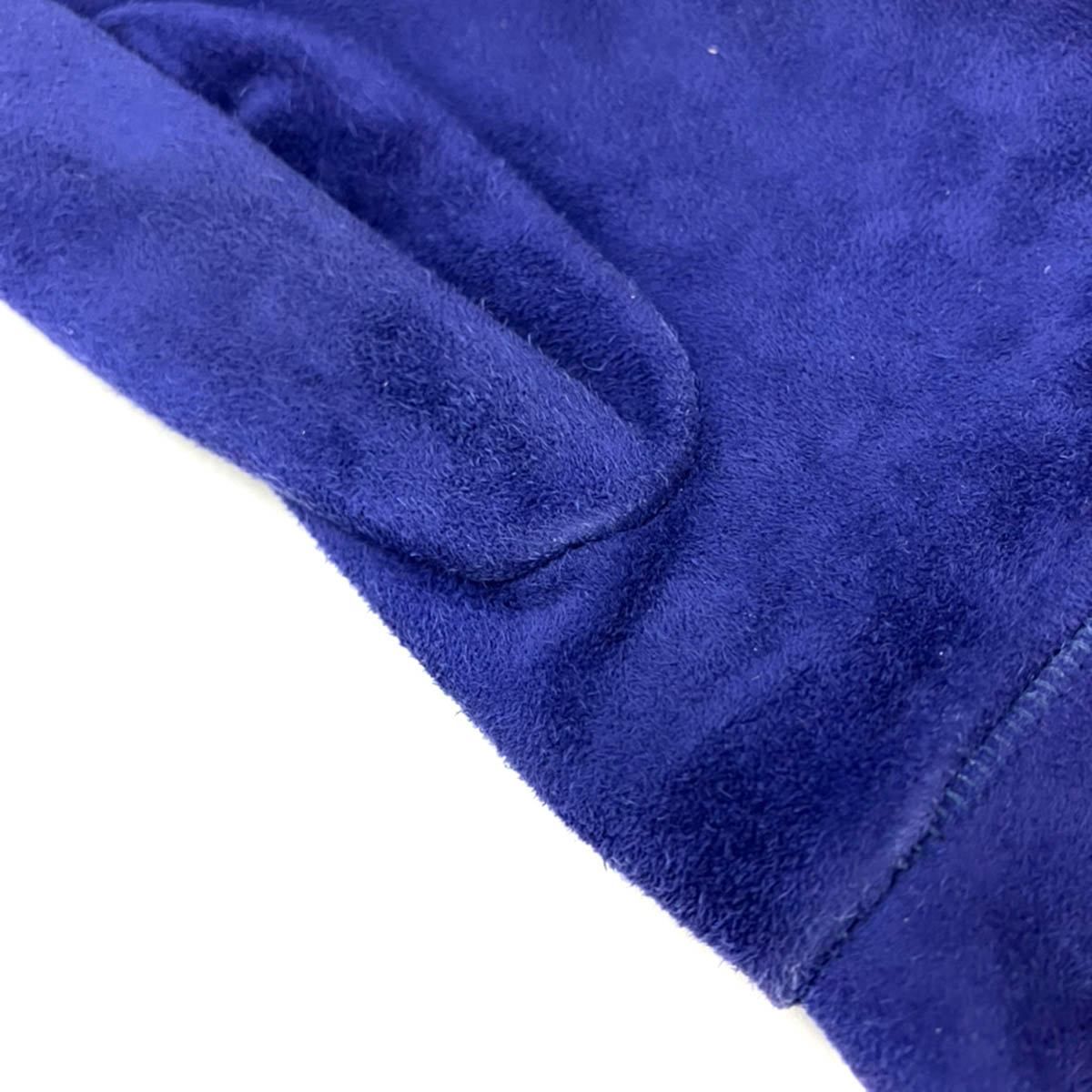 Hermes Series Coin Leather Gloves Blue — view 5
