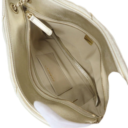 Chanel CC Pouch Shoulder Bag CC Logo Champagne Gold — view 6