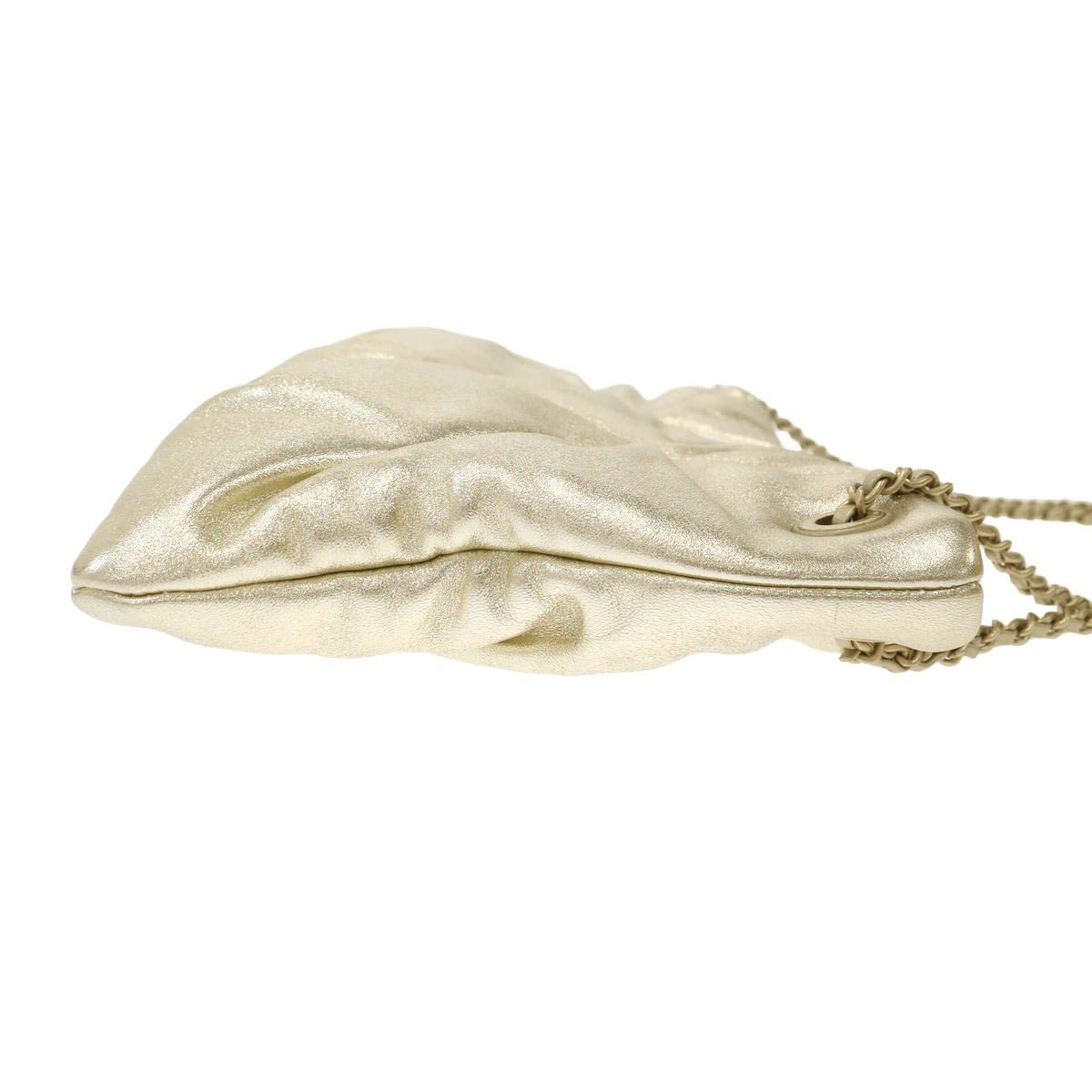Chanel CC Pouch Shoulder Bag CC Logo Champagne Gold — view 3