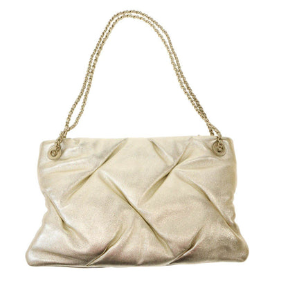 Chanel CC Pouch Shoulder Bag CC Logo Champagne Gold — view 2
