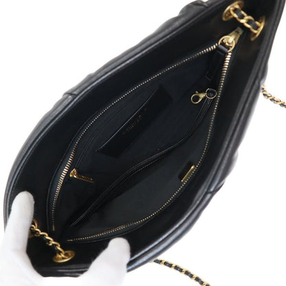 Chanel CC Lambskin Pouch Shoulder Bag CC Logo Black — view 6