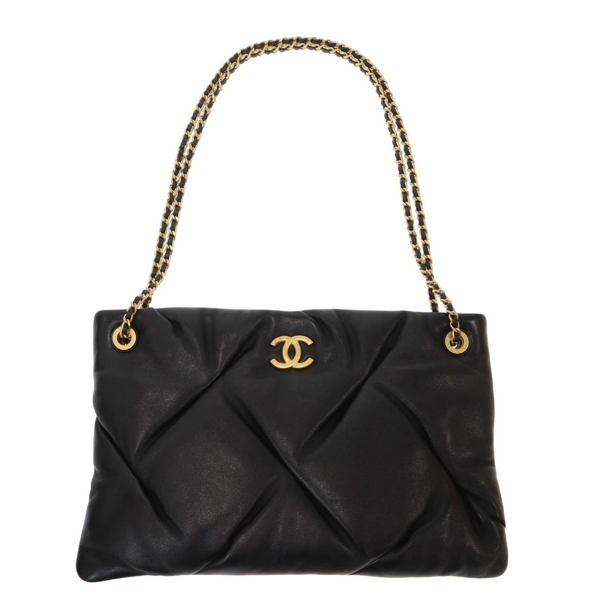 Chanel CC Lambskin Pouch Shoulder Bag CC Logo Black