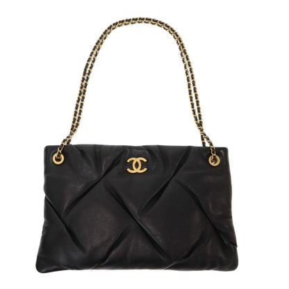 Chanel CC Lambskin Pouch Shoulder Bag CC Logo Black