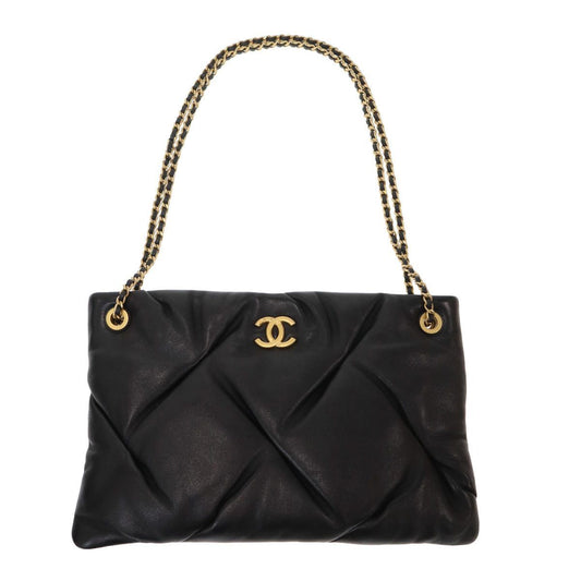 Chanel CC Lambskin Pouch Shoulder Bag CC Logo Black