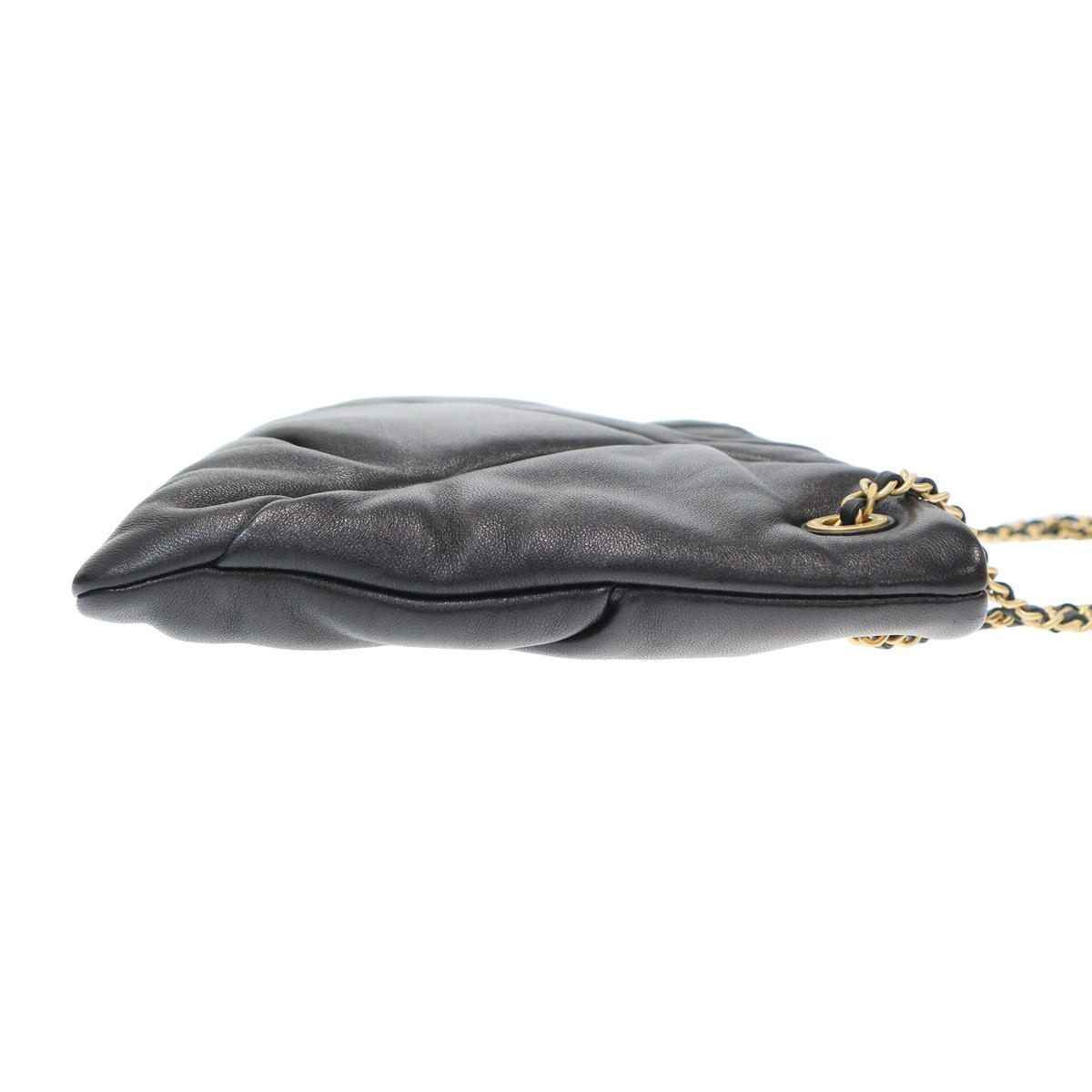 Chanel CC Lambskin Pouch Shoulder Bag CC Logo Black — view 3