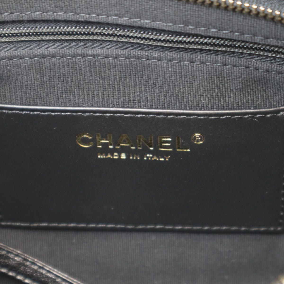 Chanel CC Lambskin Pouch Shoulder Bag CC Logo Black — view 5