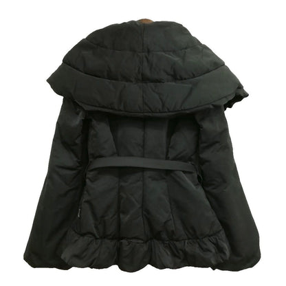 Moncler Premiere Down Coat Shawl Color with Belt Black 1 — view 4
