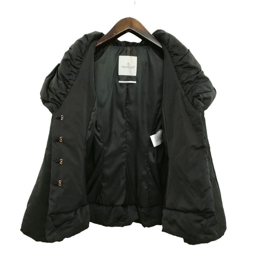 Moncler Premiere Down Coat Shawl Color with Belt Black 1 — view 6