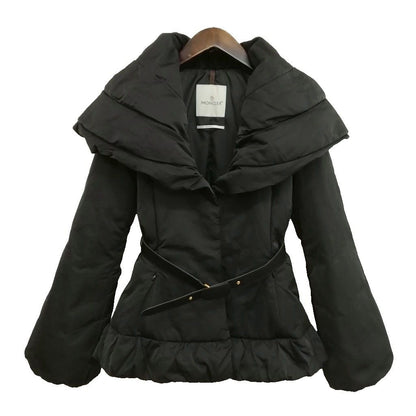 Moncler Premiere Down Coat Shawl Color with Belt Black 1