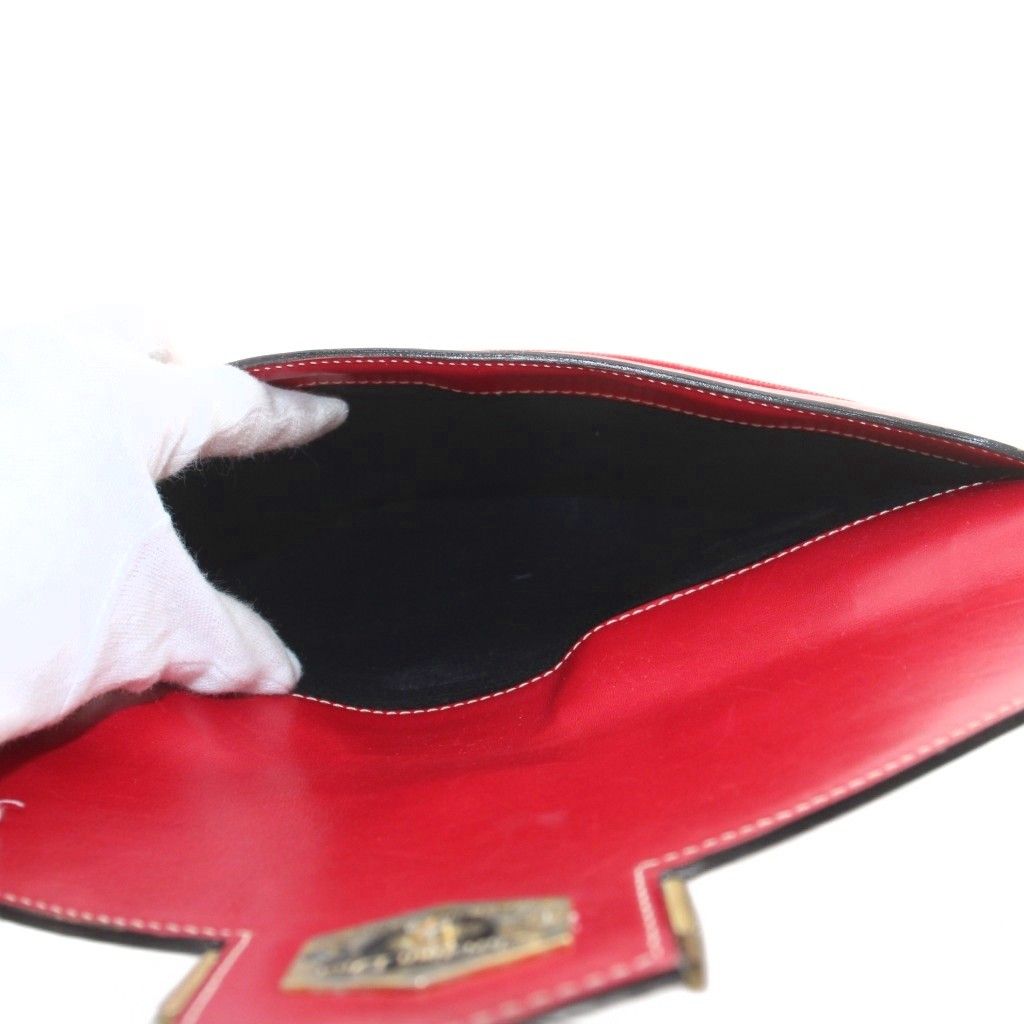 Dior Vintage Leather Clutch Flap Red OH — view 5