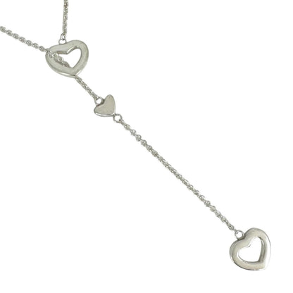 Tiffany & Co Heart Link Lariat Silver Necklace