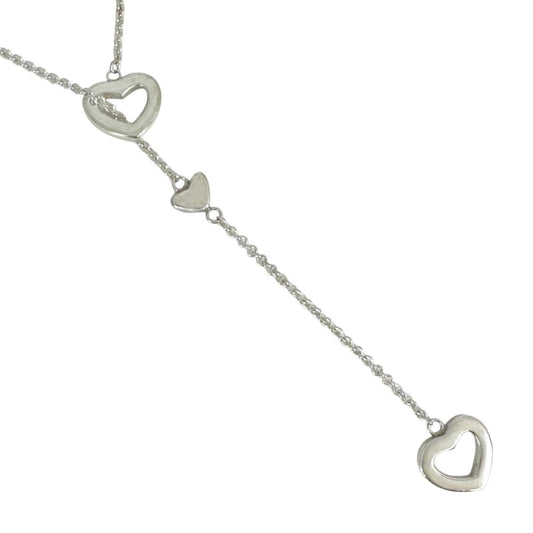 Tiffany & Co Heart Link Lariat Silver Necklace