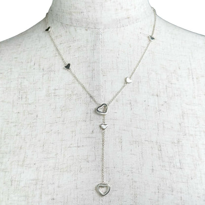Tiffany & Co Heart Link Lariat Silver Necklace — view 3